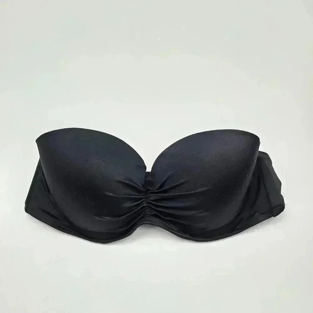 Victoria's Secret Black Padded‎ Strapless Bikini S Top Swimwear Small